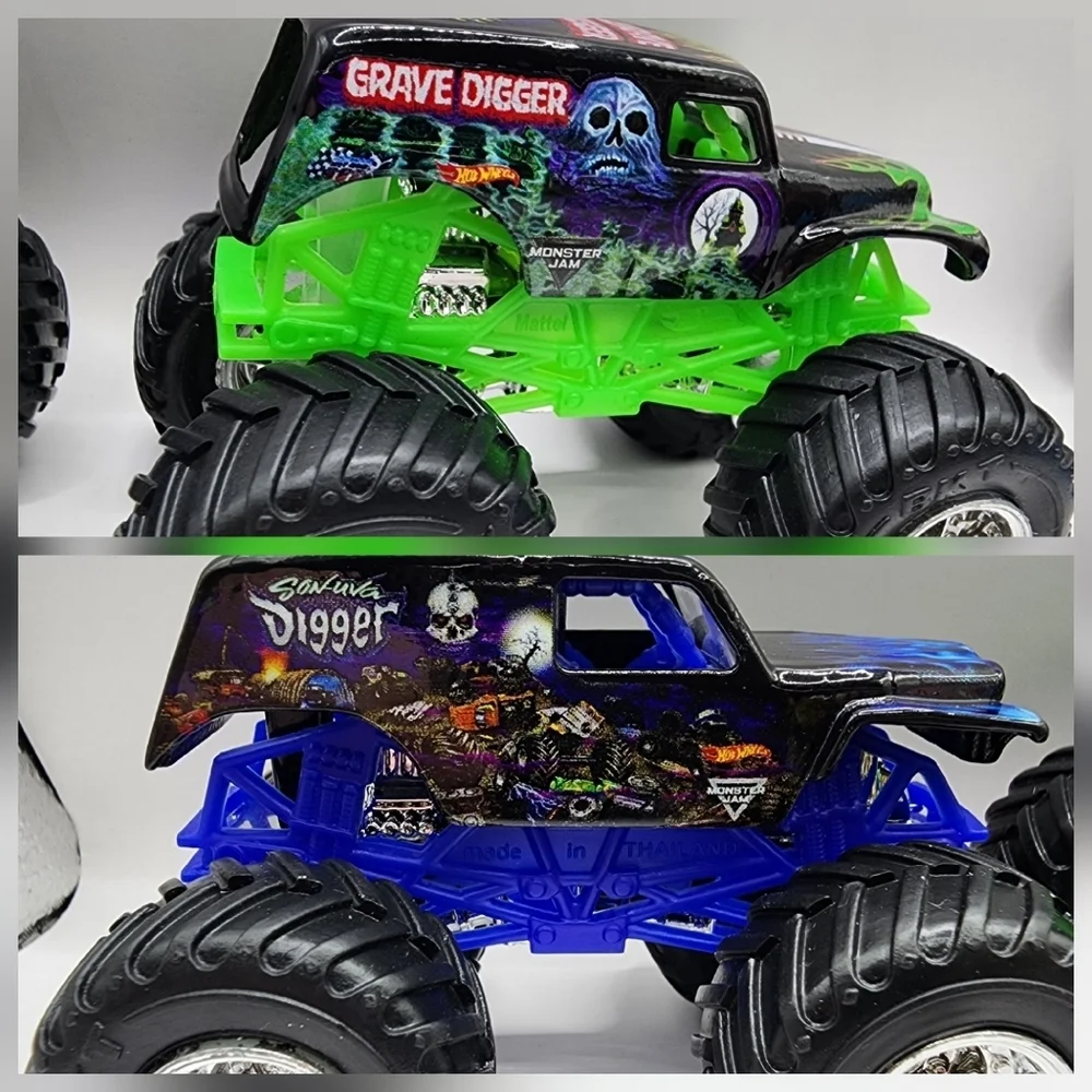 Hot Wheels Monster Jam Gravedigger , Son-Uva Digger Trucks